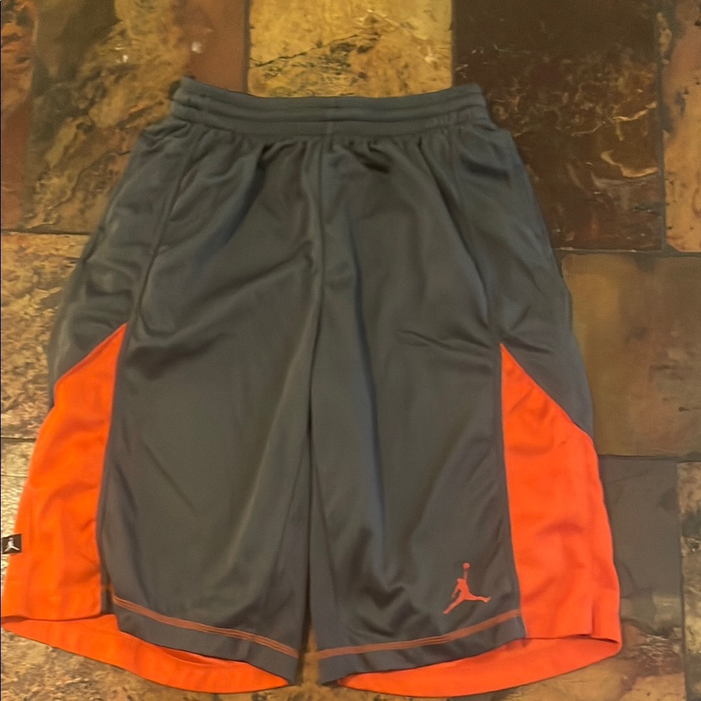 Gray and Orange Jordan Shorts (333)